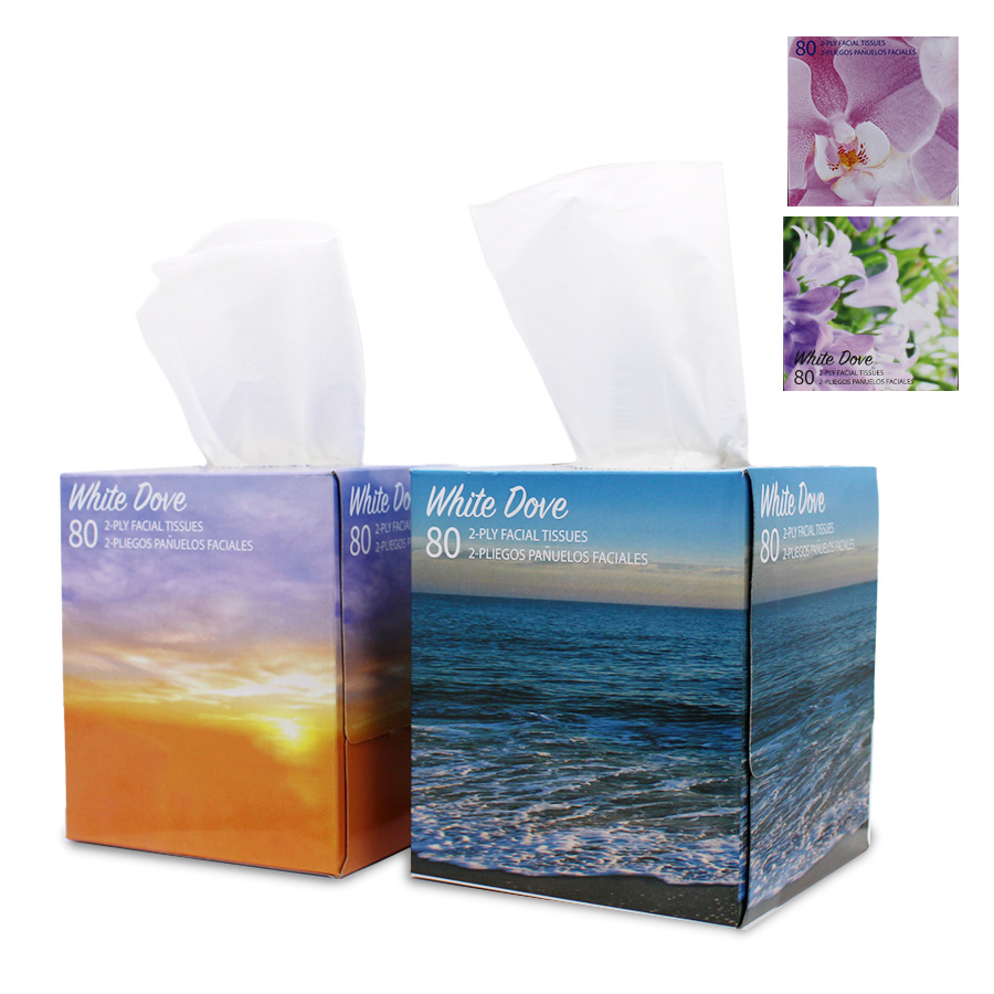 WHITE DOVE FACIAL TISSUE 80 SHEET 2 PLY