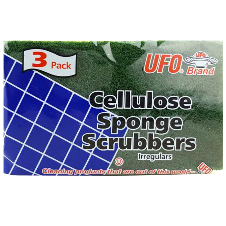 UFO CELLULOSE SPONGE & SCRUBBER 3 PK