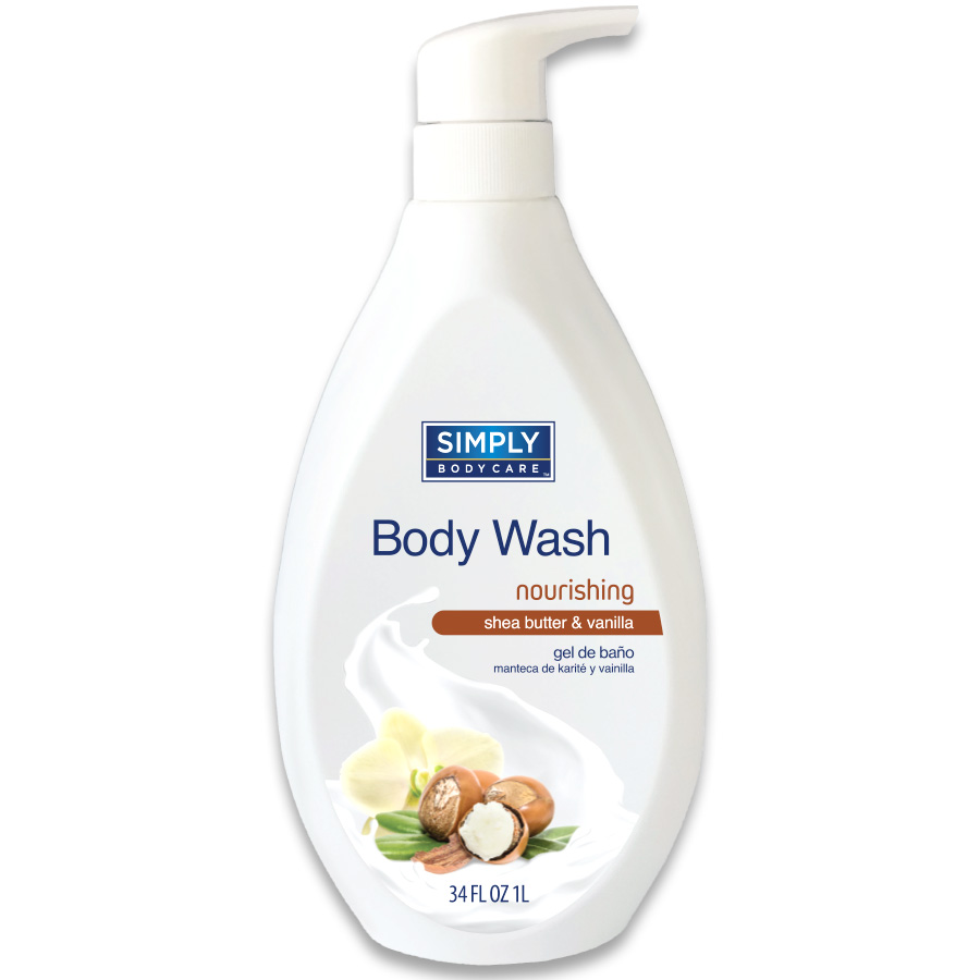 SIMPLY BODYCARE BODY WASH 1 L (34 oz) NOURISHING SHEA BUTTER