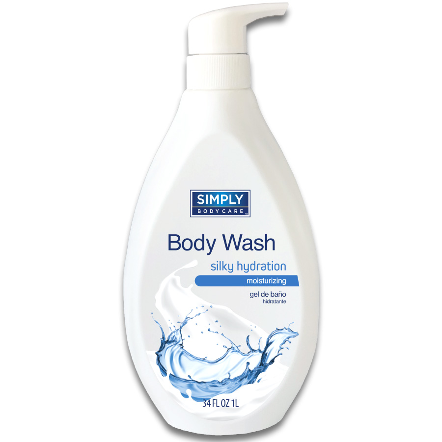 SIMPLY BODYCARE BODY WASH 1 L (34 oz) SILKY HYDRATION MOISTURIZING