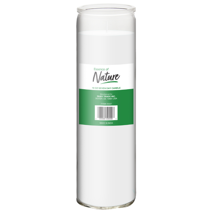 ESSENCE OF NATURE 10 OZ SEVEN DAY CANDLE WHITE