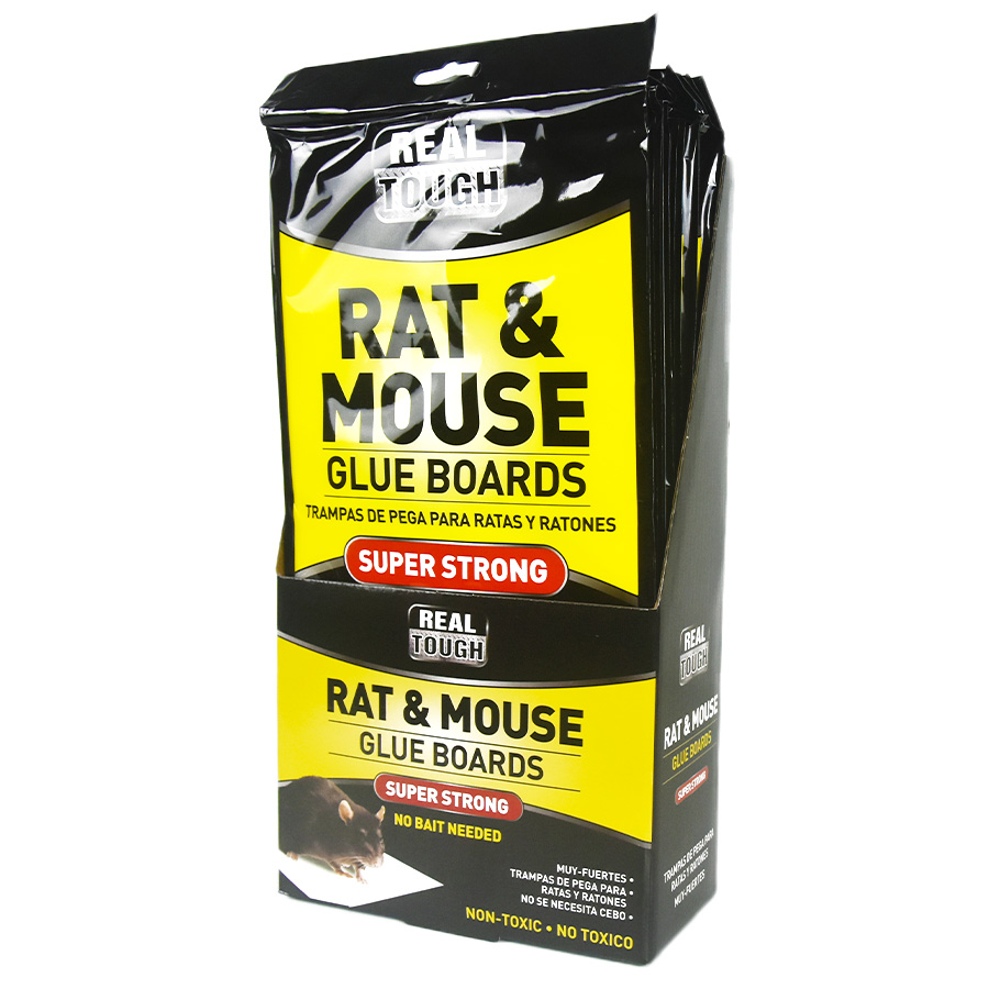 REAL TOUGH PEST CONTROL RAT & MOUSE GLUE BOARD 2 PK DISPLAY