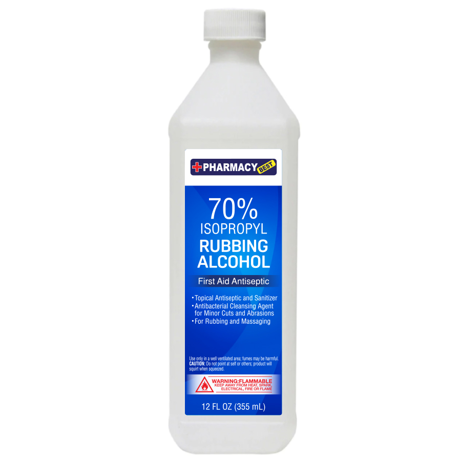 PHARMACY BEST RUBBING ALCOHOL 12 OZ 70% REGULAR