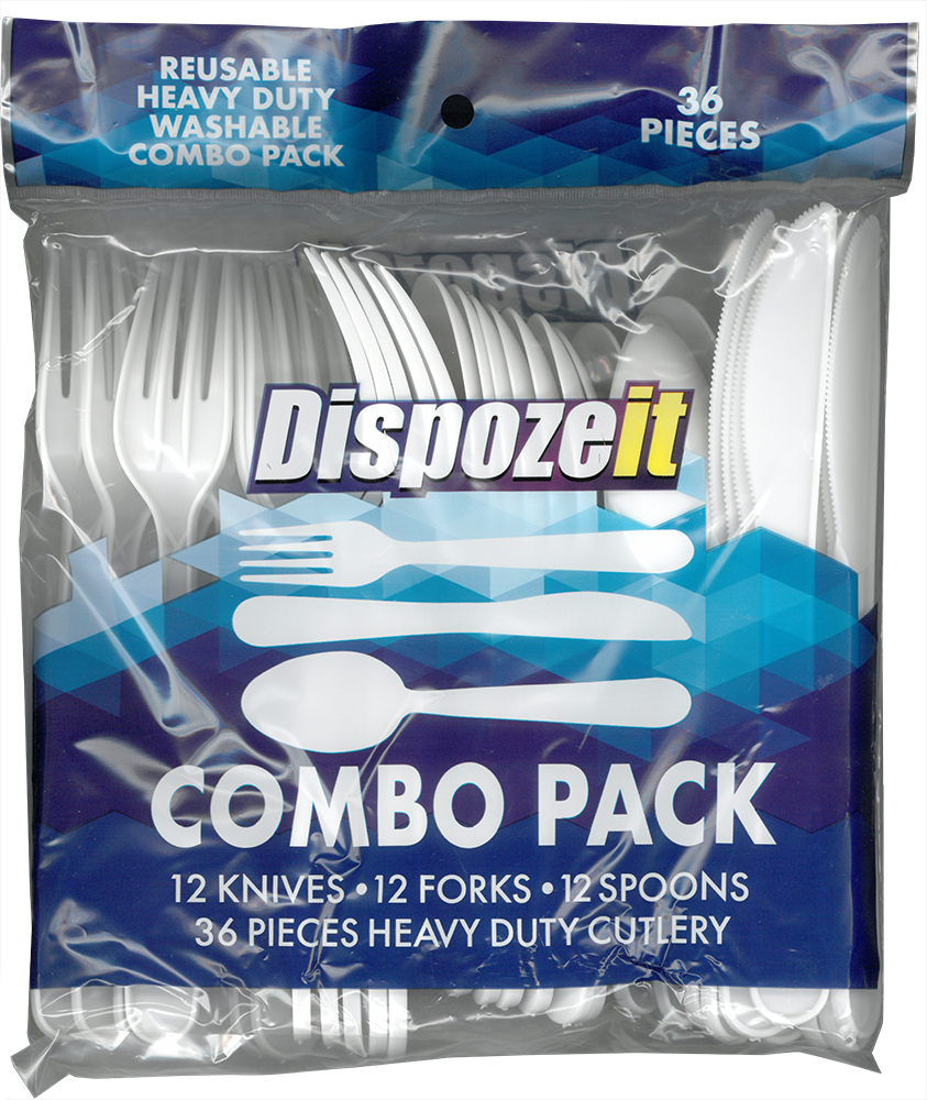 DISPOZEIT PLASTIC CUTLERY 36 CT HEAVY DUTY COMBO