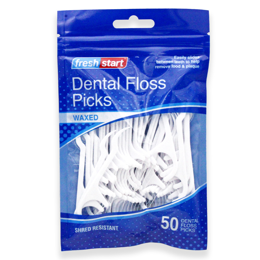 FRESH START DENTAL FLOSS PICKS 50 CT REGULAR