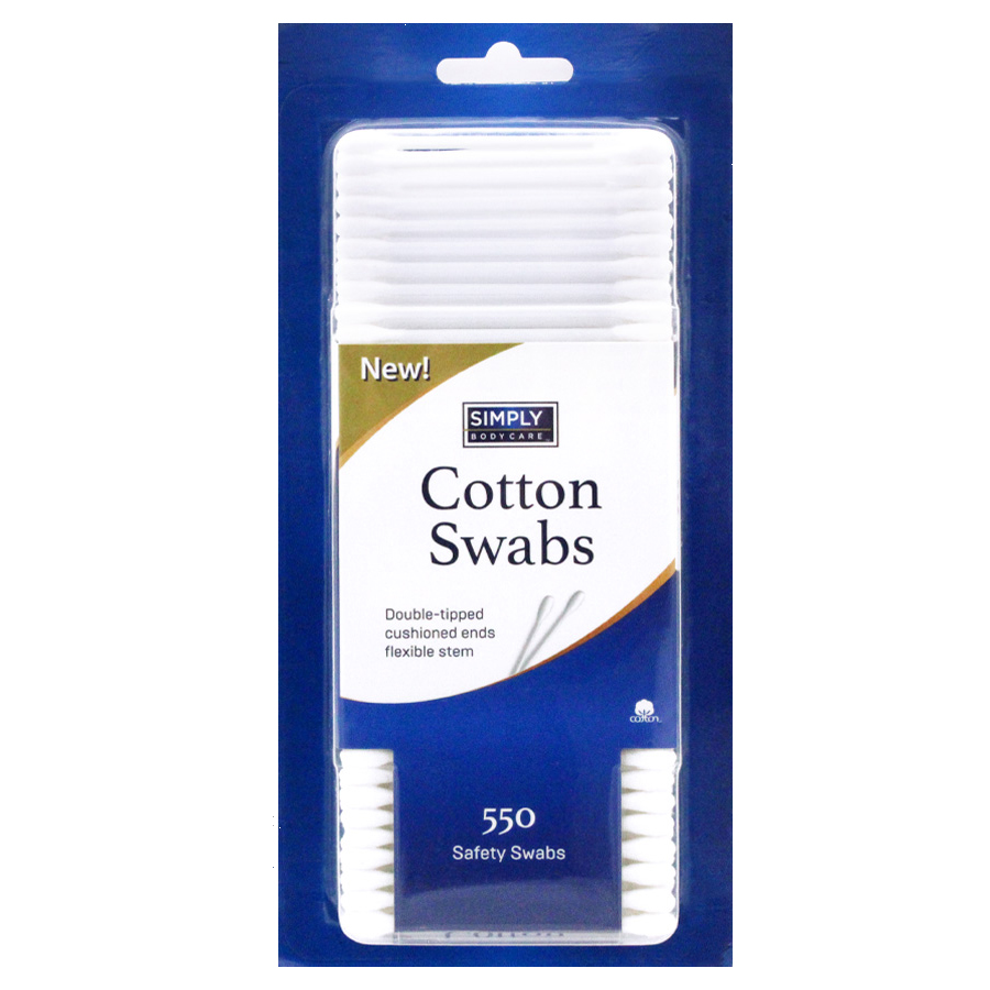 SIMPLY BODYCARE COTTON SWABS 550 CT